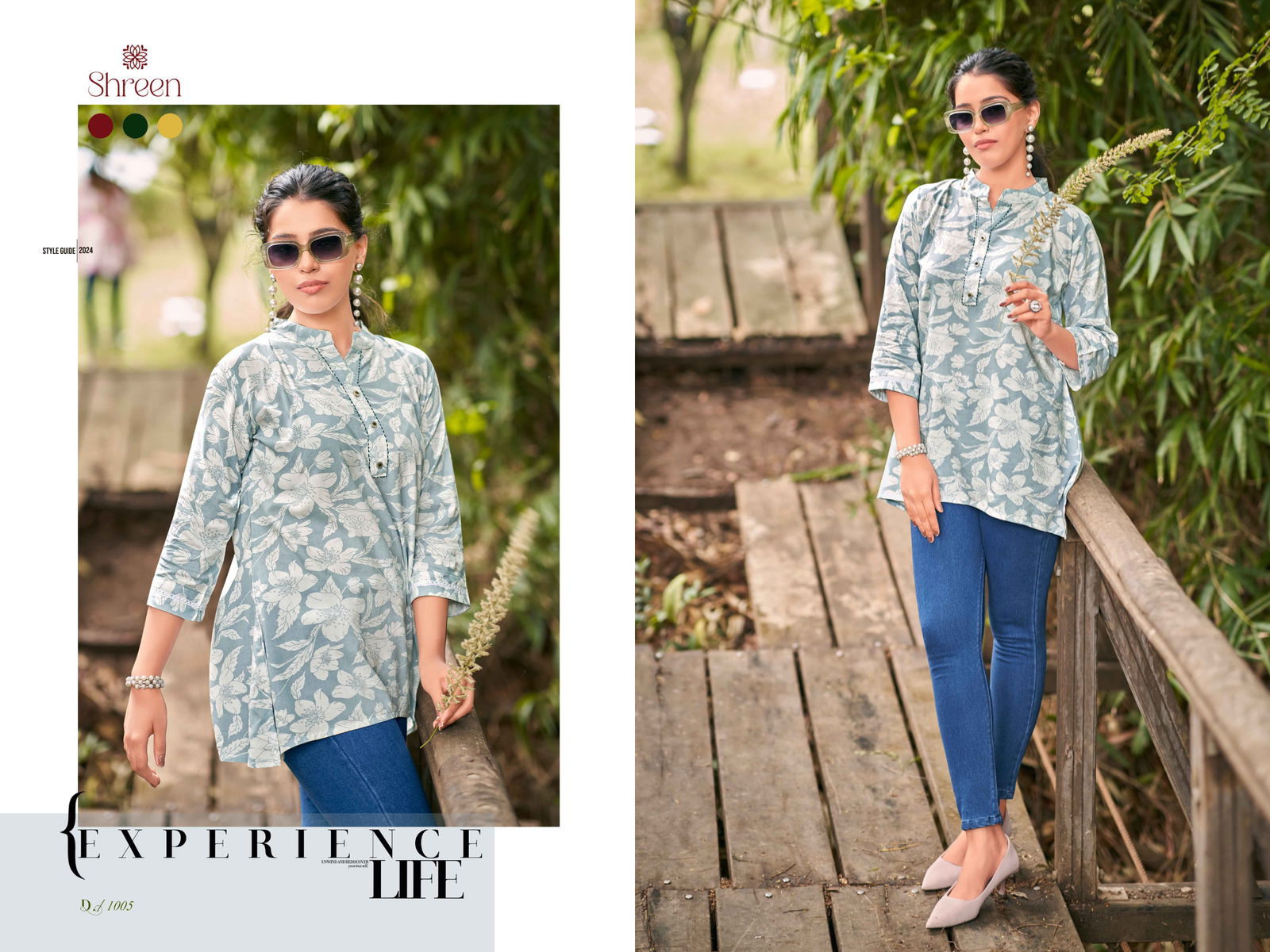 Sofia Vol 1 By Shreen Western Rayon Printed Tunic Ladies Top Wholesalers In India
